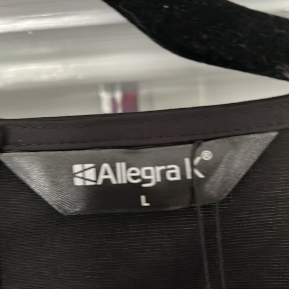 Allegra K Womens L Dress Black Contrast Button Decor Long Sleeve Work Office NWT - Picture 7 of 12